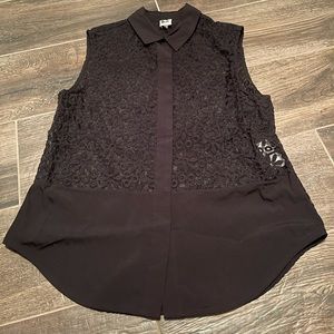 Black see through Anne Klein blouse size 14
